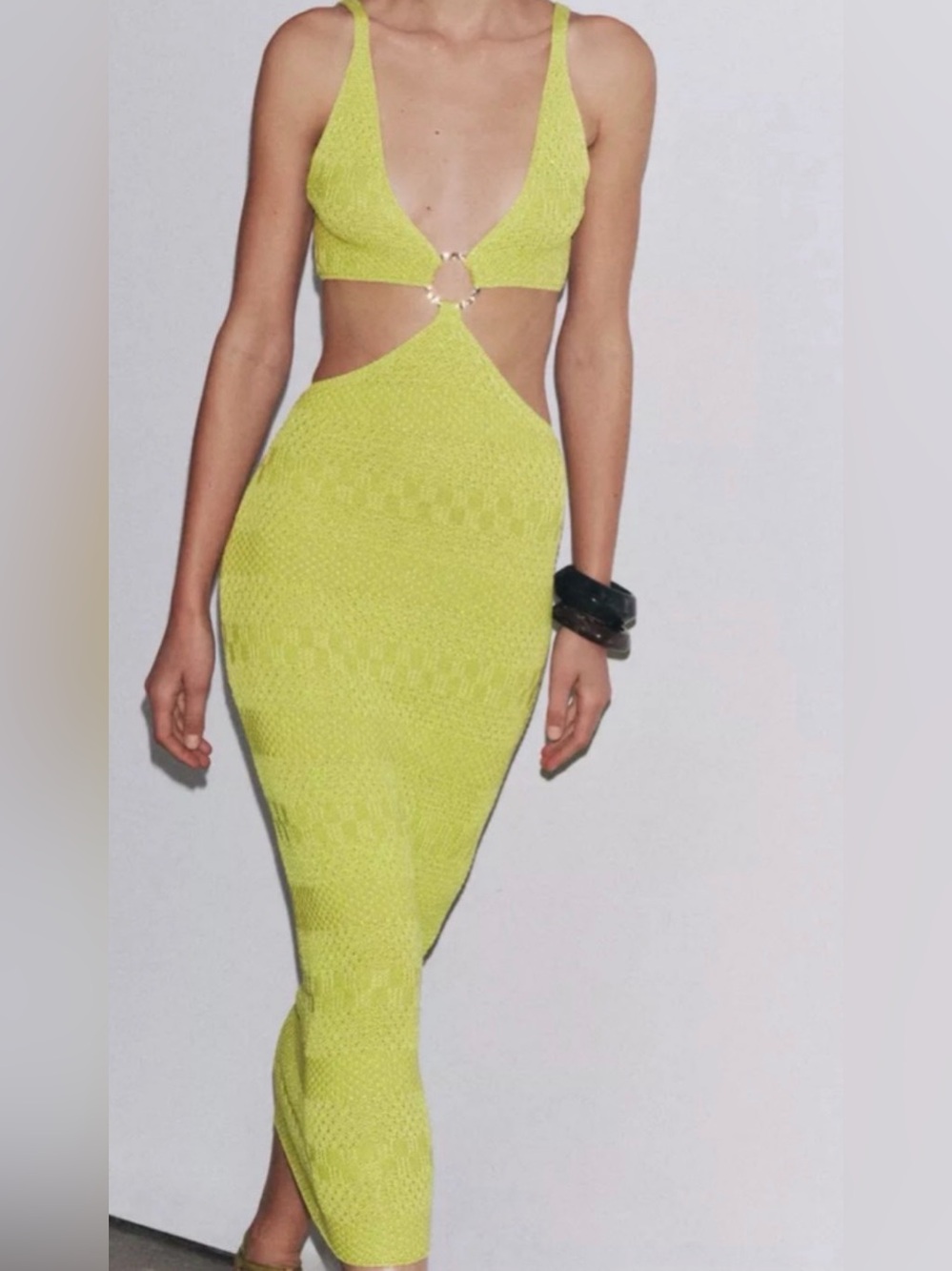 Zara green knit dress, NEW WITH TAGS Small